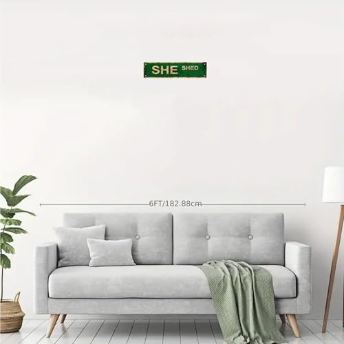 SHE SHED SPACE Metal Tin Street Sign Bar Cafe Garage Cave Home Room Wall Bathroom Farmhouse Garden Porch Patio Decor