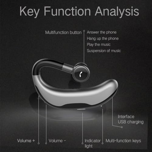 Bluetooth Earpiece Headphone Dual Noise Cancelling Mic Painless Open