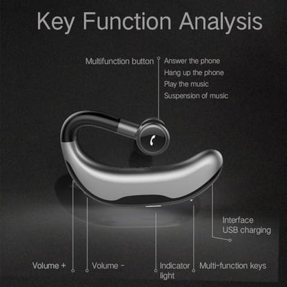 Bluetooth Earpiece Headphone Dual Noise Cancelling Mic Painless Open