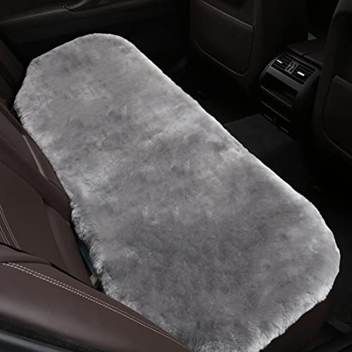 Gray Genuine Sheepskin Car Rear Seat Cover for Fuzzy Back Cushion