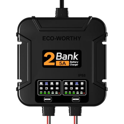 2 Bank Marine Battery Charger 5X2
