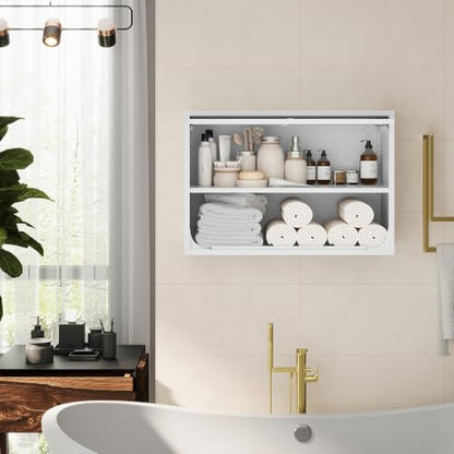 Metal Storage Cabinet White Wall Cabinets with Shelf and Locking Door