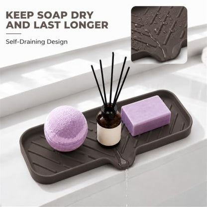 Silicone Soap Dish with Drain Spout