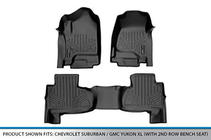 Custom Floor Mats 2 Row Liner Set Compatible with 2015