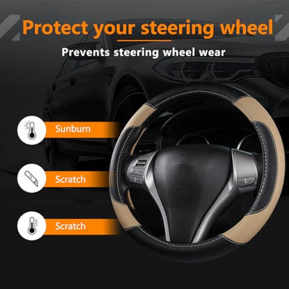 Leather Car Steering Wheel Cover