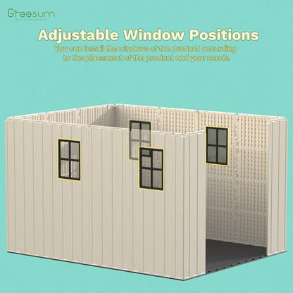 8x10FT Plastic Outdoor Storage Shed with Floor