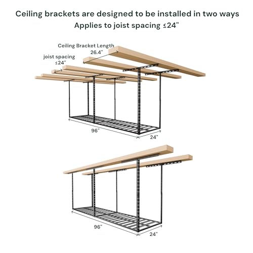 2x8 Garage Storage Overhead Rack Organization (2 Count)