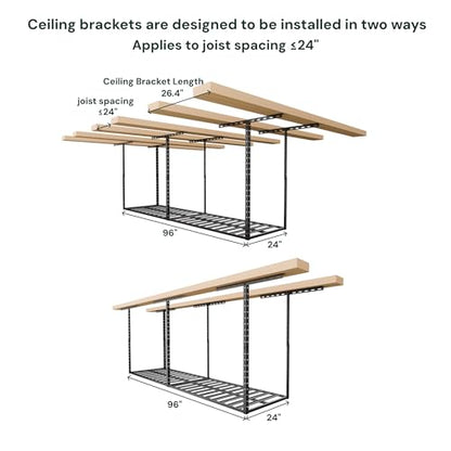 2x8 Garage Storage Overhead Rack Organization (2 Count)