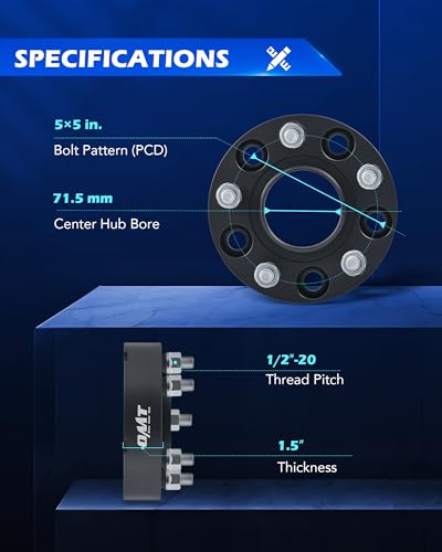 OMT 5x5 Wheel Spacers with 71.5mm Center Hub Bore (4 Count)