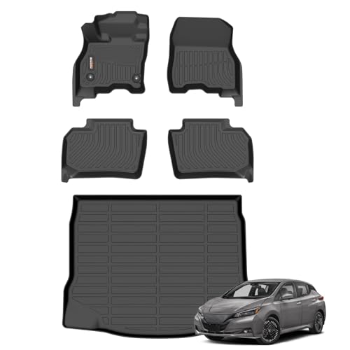 All Weather Car Floor Mats and Cargo Liner Set for Nissan Leaf 2018