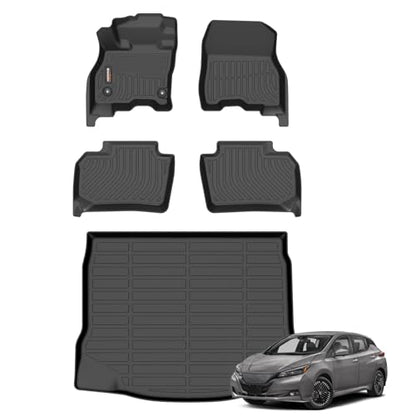 All Weather Car Floor Mats and Cargo Liner Set for Nissan Leaf 2018