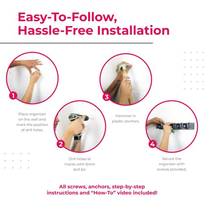 EXTRA GRIP Mop & Broom Holder Wall Mount (2 Count)