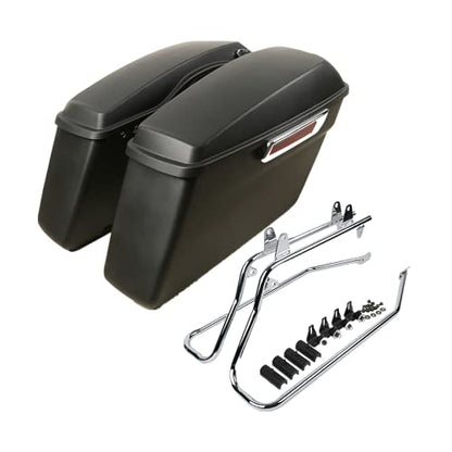 Motorcycle Saddlebags with Chrome Conversion Brackets Fit For Harley Softail Deluxe Heritage Softail 1984