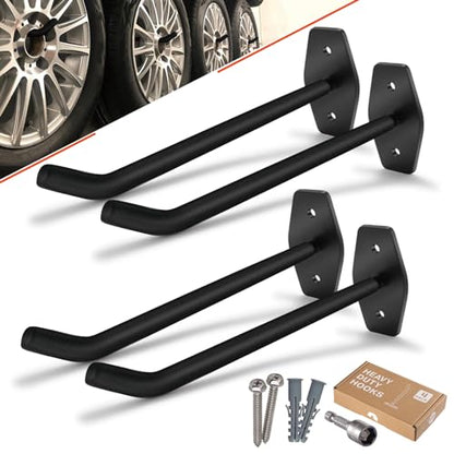 4 Pack 10 Inch Heavy Duty Garage Hooks (4 Count)