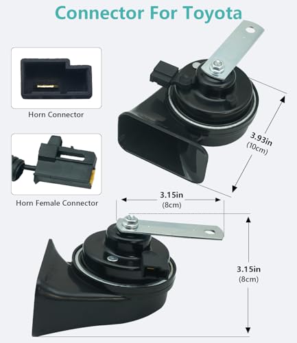 126dB Dual Tone Car Horn Kit Compatible with Toyota and Lexus (3 Count)