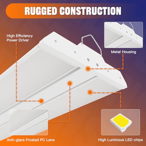 300/240/200W LED Linear High Bay Light 45000LM 5000K 120-277V, 4-Pack (4 Count)