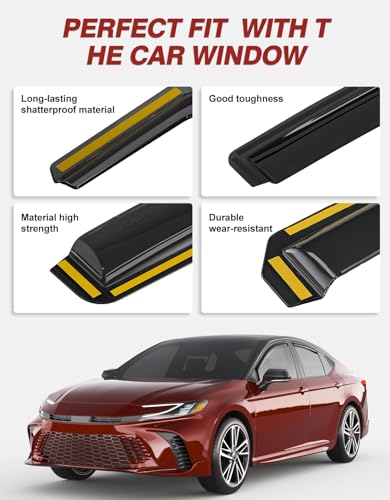 in Channel Window Visors Rain Guards for Toyota Camry 2025 2026 (4 Count)