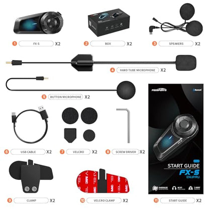 FX S Motorcycle Bluetooth Headset V5.4 (48 Count)