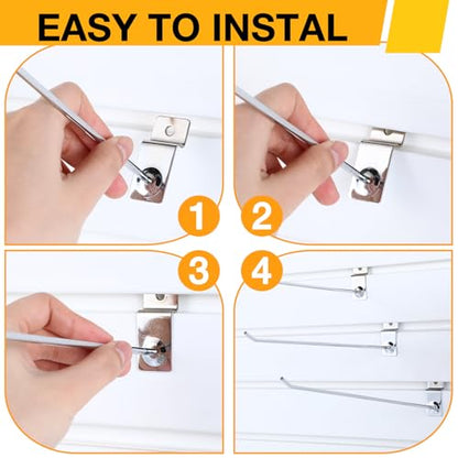 100 Pack Slatwall Hooks Silver Heavy Duty Slat Wall Hooks Metal Slatwall Accessories for Hanging Garage Retail Home Shop Display (100 Count)