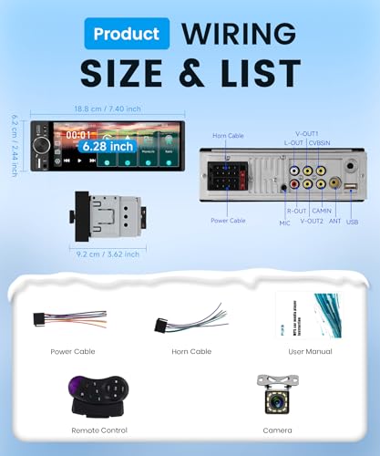 Single Din Car Stereo Wireless CarPlay