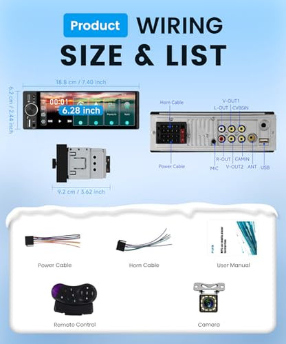 Single Din Car Stereo Wireless CarPlay