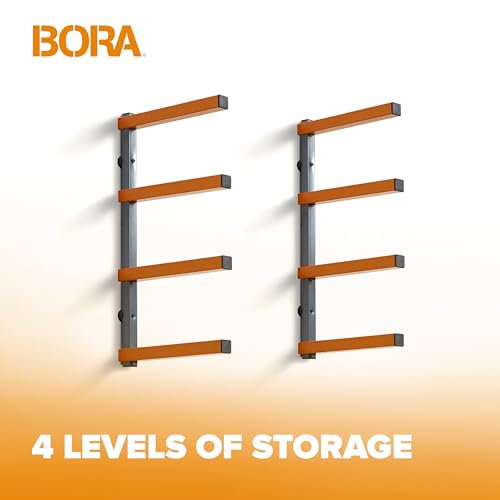 Wood Rack 4 Level Heavy Duty Lumber Storage Rack Wall Mount PBR