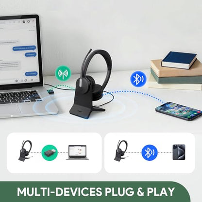 WH64 Hybrid DECT Dongle & Bluetooth Wireless Headset for Work