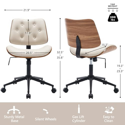 Armless Home Office Chair in Button Style