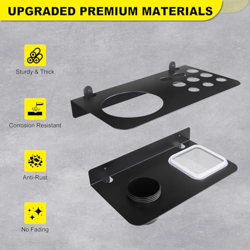 Coolant Funnel Kit Holder Wall Mount Rack with 2 Drip Cups