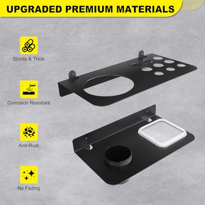 Coolant Funnel Kit Holder Wall Mount Rack with 2 Drip Cups