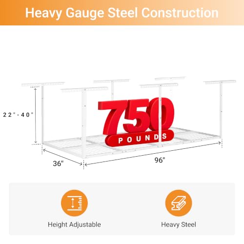 3x8ft Overhead Ceiling Garage Storage Rack