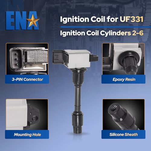 Set of 6 Ignition Coil Pack 2000 2001 3.3 3.5 Compatible with Infiniti Nissan Pathfinder QX4 00 01 3.3L 3.5L V6 Coils Replacement for C1335 C1332 UF331 UF328 224484W000 224484W011