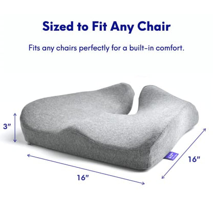 Patented Pressure Relief Seat Cushion for Long Sitting Hours on Office