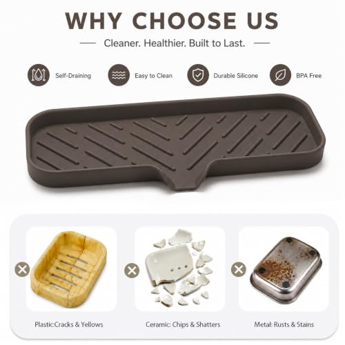 Silicone Soap Dish with Drain Spout