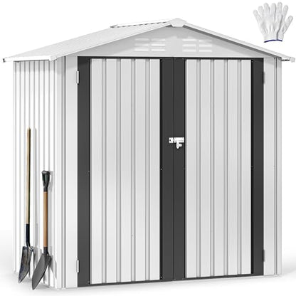 6x4ft Metal Outdoor Storage Shed