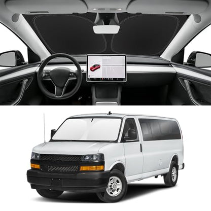 Custom Fit Windshield Sun Shade for Chevrolet Express 1996