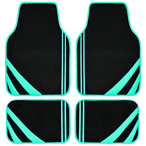 Mint Green Edge Leather Car Floor Mats