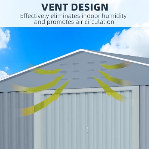 8X12FT Outdoor Metal Storage Shed