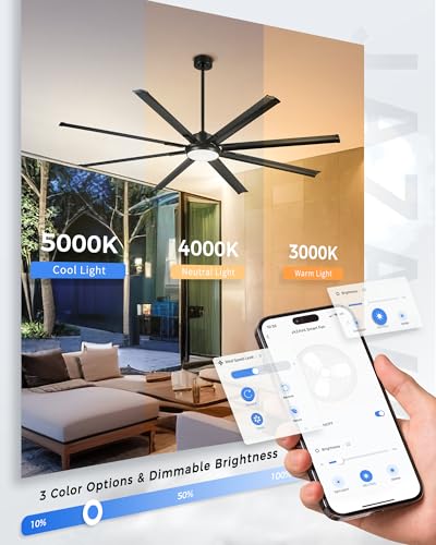 84 Inch Large Ceiling Fan with Light