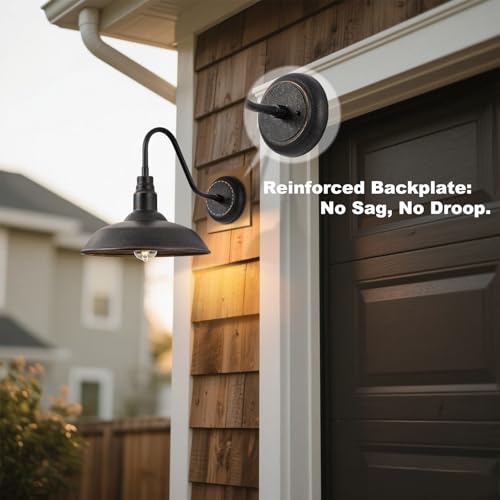 14in Outdoor Gooseneck Barn Light for Farmhouse