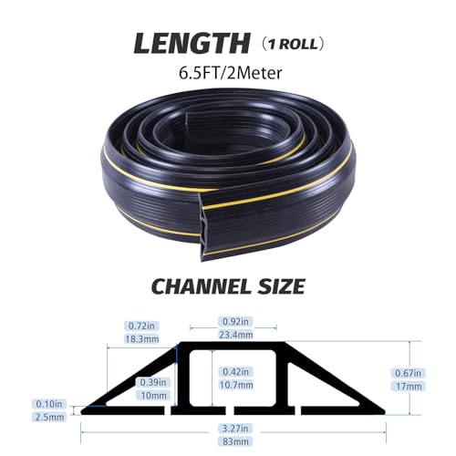 6.5FT Heavy Duty PVC Floor Cable Cover