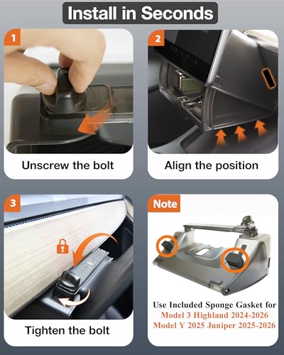 Hidden Under Screen Storage for Tesla Model Y Model 3 2026