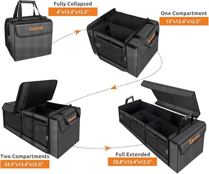 Large Trunk Organizer with Portable Leakproof Cooler Bag