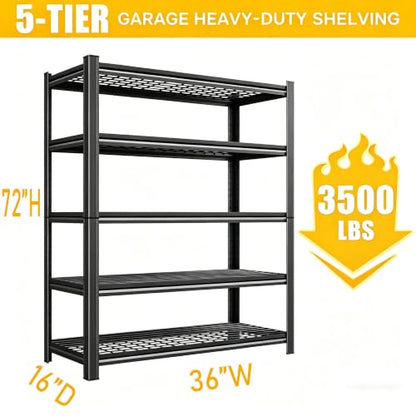 72" H X 48" W X 24" D Heavy Duty Garage Shelving Unit (5 Count)