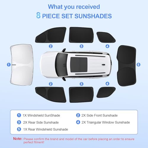8pcs Car Window Shades for Jeep Grand Cherokee 2011