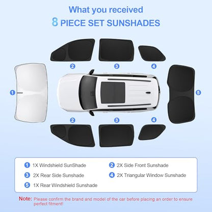 8pcs Car Window Shades for Jeep Grand Cherokee 2011