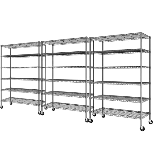 82" H X45 W X18 D Storage Shelves with Wheels (3 Count)
