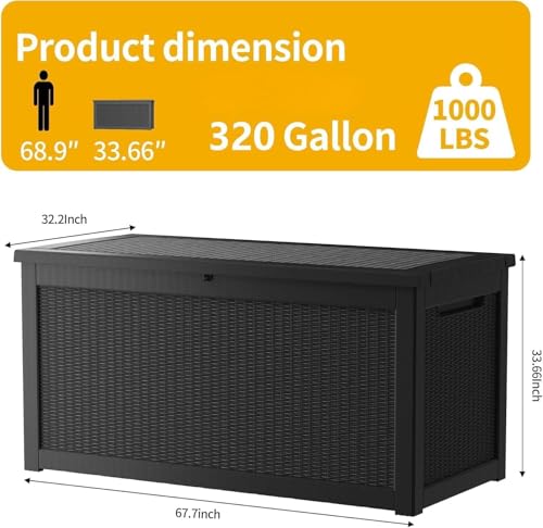 320 Gallon Outdoor Storage Box Waterproof
