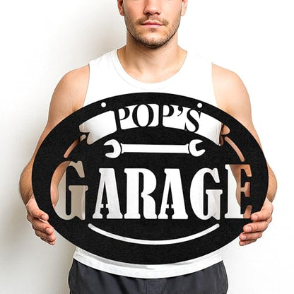 Custom Garage Workshop Metal Sign Personalized Tool Name Wall Art for Car Truck Mechanic Shop Decor Durable Steel Sign for Dad Husband Men’s Auto Workspace or Fence