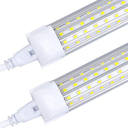20-Pack) 8ft LED Shop Light Fixture, 144W 18000LM 6000K, Cold White, U Shape, Clear Cover, Hight Output, Linkable Shop Lights, T8 LED Tube Lights, 8 LED shop lights for garage 8 foot with plug